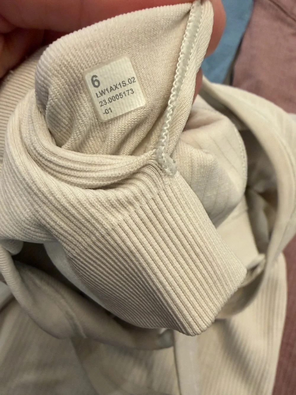 Lululemon (3) Ribbed Racerback Tank Tops - Blue, Mauve, Cream - Picture 5 of 9